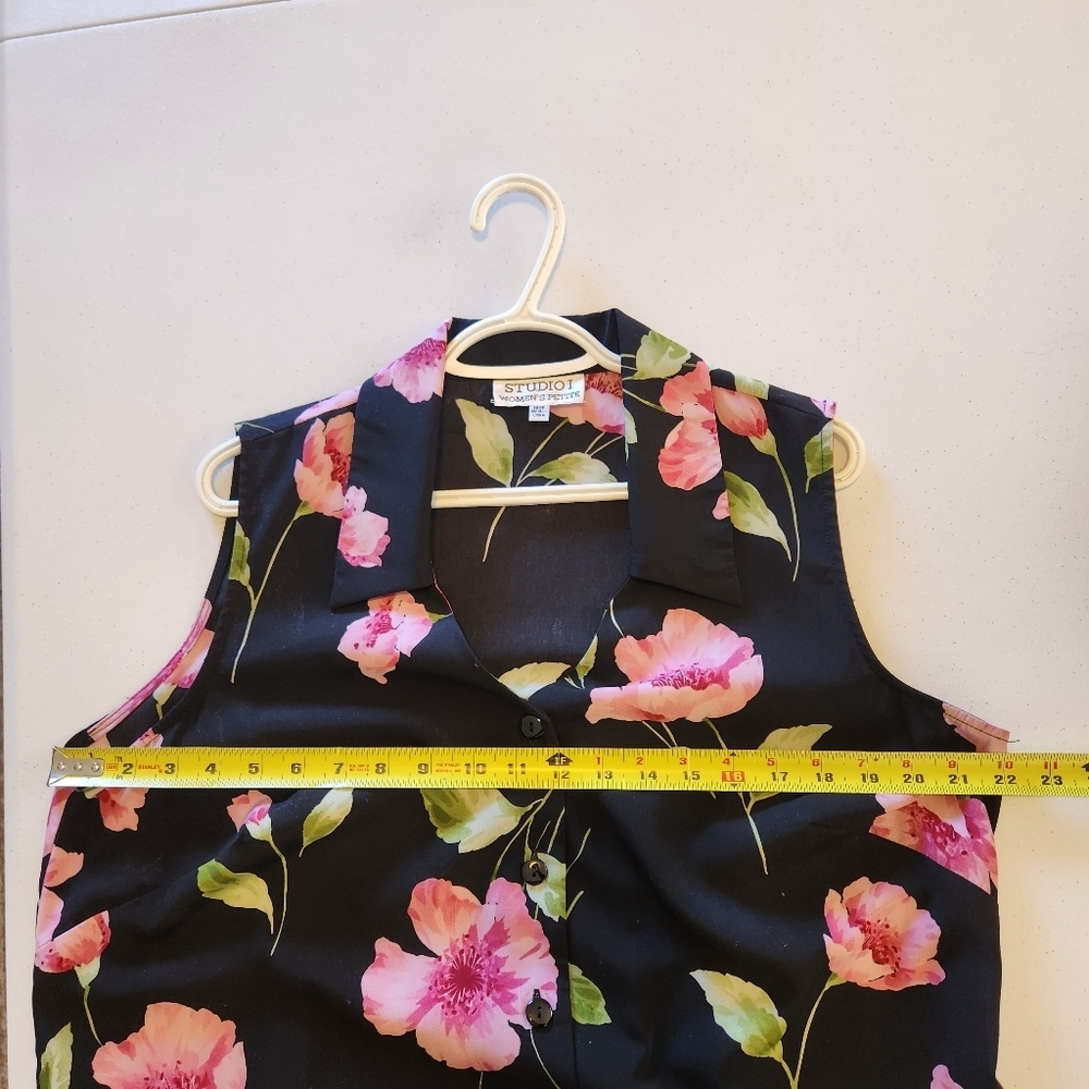 Vintage 90s Cottagecore Shift Shirt Dress Midi Sleeveless Floral Grunge size XL - Picture 9 of 12